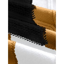Men'S New Color-Blocked High-Neck Long-Sleeve Retro College-Style Knitted Base Layer for Casual Autumn And Winter