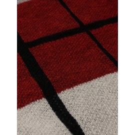 Men's Casual Color Block Knit Sweater, Soft Warm Pullover for Fall/Winter