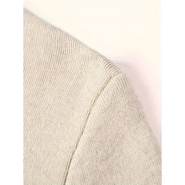 New Men'S Solid Color Round Neck Knitted Pullover Sweater