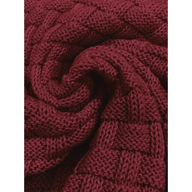 Men's Casual Waffle Knit Lapel Button Sweater