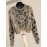 New Loose Fit Outerwear Small Size Pullover Top | Round Neck Beaded Leopard Print Thickened Sweater Women, Long Sleeve, Color Block, Geometric-pattern, Casual Style, Crew Neck, Brand: SCACTO