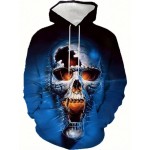 3D Men's Long Sleeve Casual Hoodie, Skull Print Hoodie, Drawstring, Kangaroo Pocket, Fashion Sweatshirt, Fashion Pattern Hoodie, Sports Fashion, Daily Spring Autumn Winter Top, PLUS SIZE