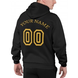 Custom Men'S Hoodies Featuring Personalized Names And Numbers - Available in Multiple Colors, Suitable for Baseball, Hiking, And Everyday Casual Wear - with a Hood, Front Pocket, Made of, Perfect for Outdoor Activities, Plus Size