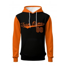 Custom Men'S Hoodies Featuring Personalized Names And Numbers - Available in Multiple Colors, Suitable for Baseball, Hiking, And Everyday Casual Wear - with a Hood, Front Pocket, Made of, Perfect for Outdoor Activities, Plus Size
