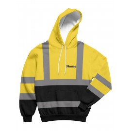 Custom Men's Hooded with Personalized Name/Text/Logo Print - Heavy-Duty Breathable Fabric Suitable for Gym, Team Uniforms, Promotional Wear - Adjustable Hood, Self-Defined Branding, Durable Casual Workwear for Large Sizes, PLUS SIZE
